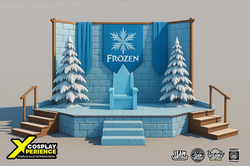 Escenario temático de Frozen en FestiComic